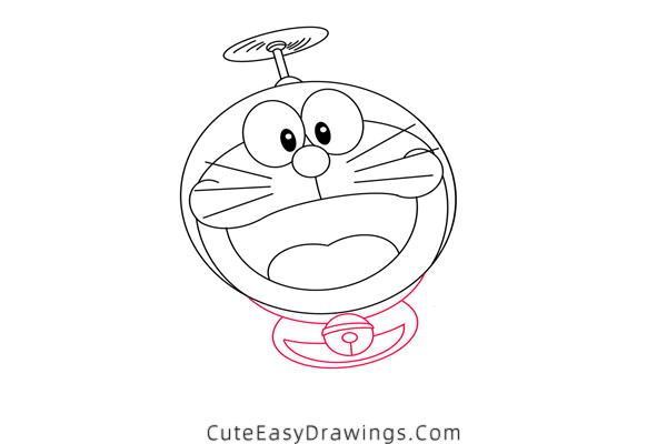 how to draw doraemon with bamboo copter - www.cuteeasydrawings.com