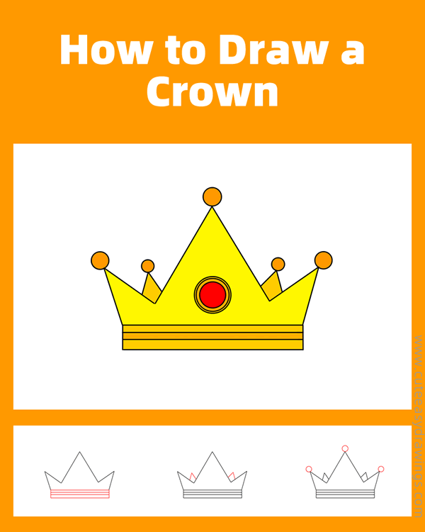 how to draw a crown - www.cuteeasydrawings.com