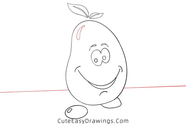 how to draw a mango - www.cuteeasydrawings.com