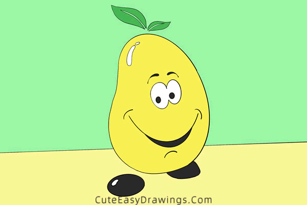 how to draw a mango - www.cuteeasydrawings.com