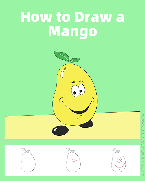 How To Draw Mango Easy Step By Step | mango | How To Draw Mango Easy Step  By Step | By AP Drawing | Facebook