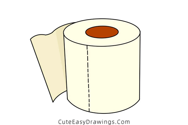 how to draw a toilet paper - www.cuteeasydrawings.com