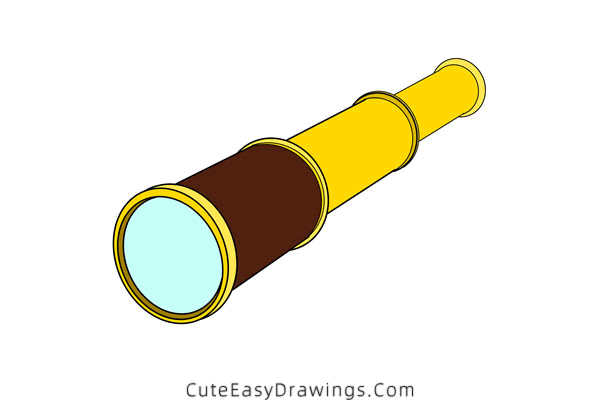 how to draw a telescope - www.cuteeasydrawings.com