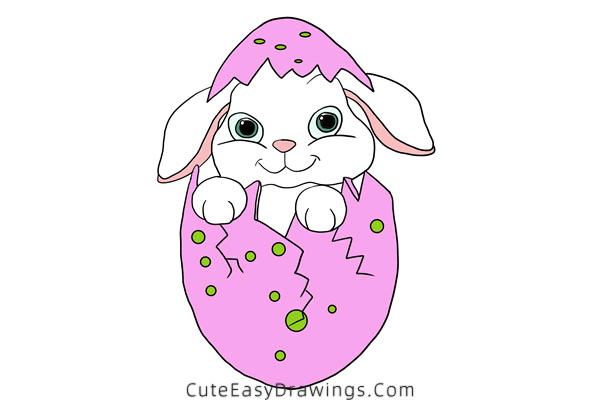 how to draw an easter bunny - www.cuteeasydrawings.com