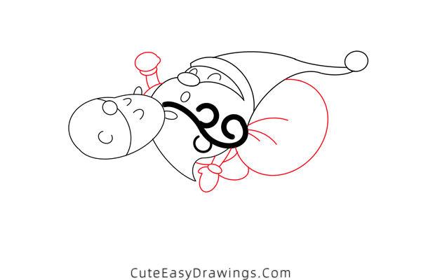 how to draw santa claus and rudolph - www.cuteeasydrawings.com