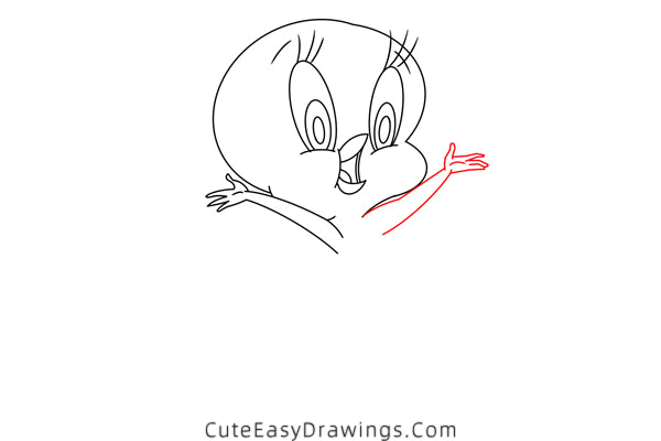 how to draw tweety bird - www.cuteeasydrawings.com