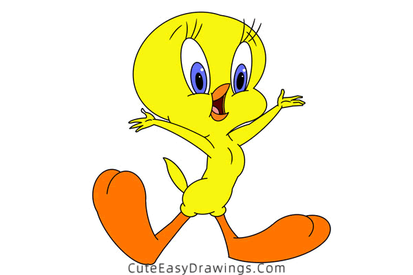 how to draw tweety bird - www.cuteeasydrawings.com