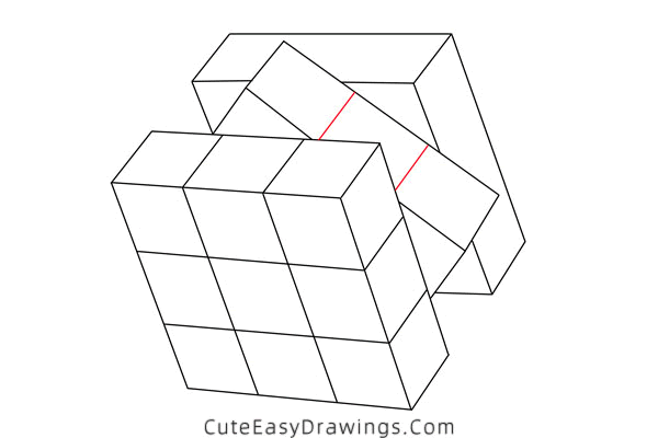 how to draw a rubiks cube - www.cuteeasydrawings.com