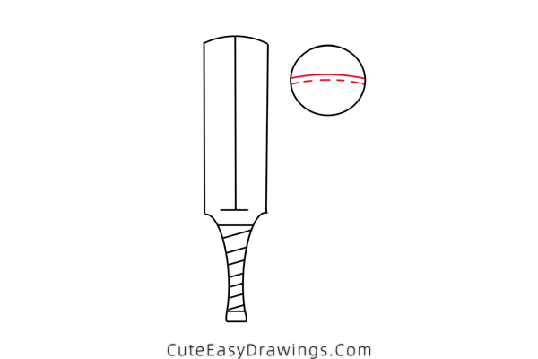 how to draw a cricket bat and ball - www.cuteeasydrawings.com