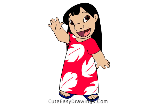 how to draw lilo pelekai - www.cuteeasydrawings.com