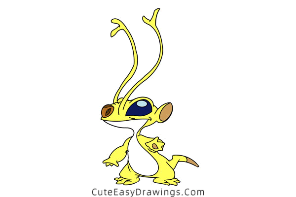how to draw sparky from lilo stitch - www.cuteeasydrawings.com