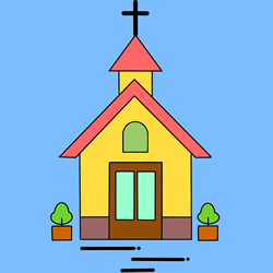 How to Draw a Small Church Step by Step
