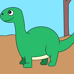 How to Draw a Cute Brontosaurus Step by Step