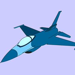 How to Draw F-16 Fighting Falcon Step by Step