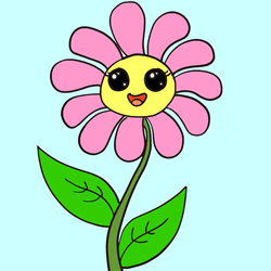 How to Draw a Cartoon Flower Step by Step