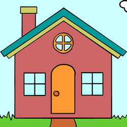 How to Draw a House with a Chimney Step by Step