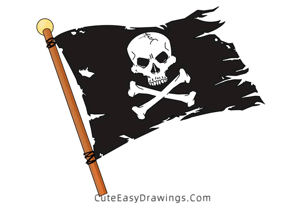 how to draw a pirate flag - www.cuteeasydrawings.com