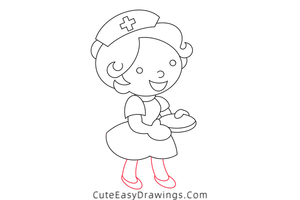 how to draw a nurse - www.cuteeasydrawings.com