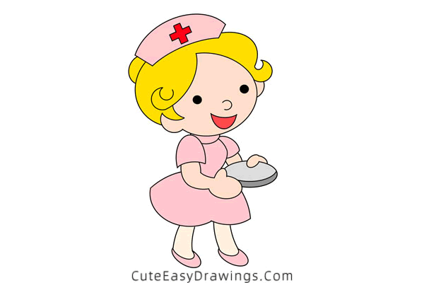 how to draw a nurse - www.cuteeasydrawings.com