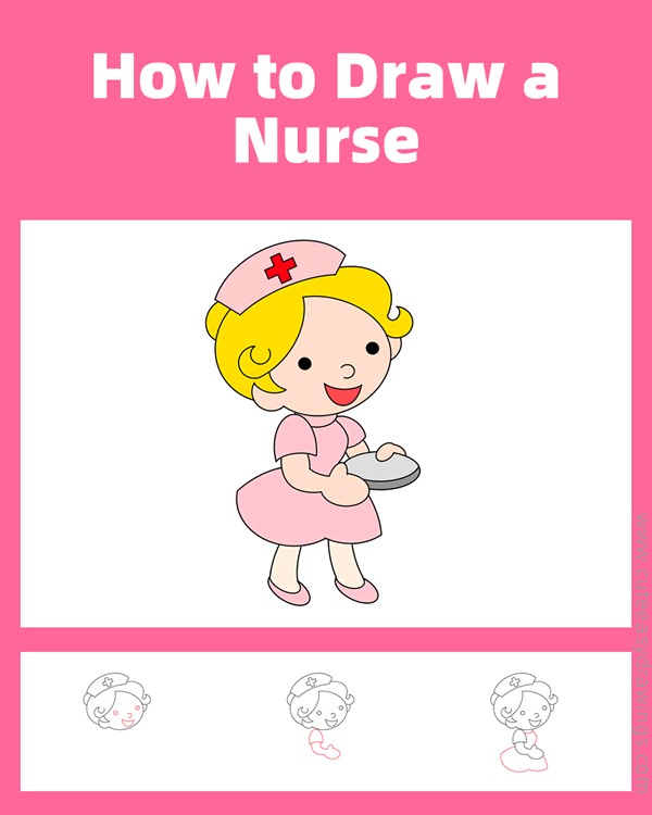 how to draw a nurse - www.cuteeasydrawings.com