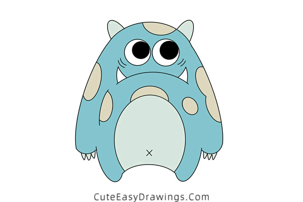 how to draw a monster - www.cuteeasydrawings.com