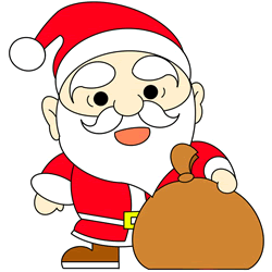 How to Draw Santa Claus and a Sack Step by Step