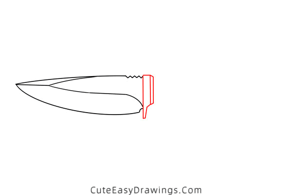 how to draw a knife - www.cuteeasydrawings.com