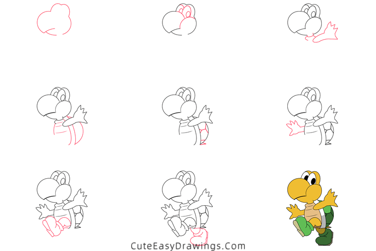 how to draw koopa troopa from mario - www.cuteeasydrawings.com