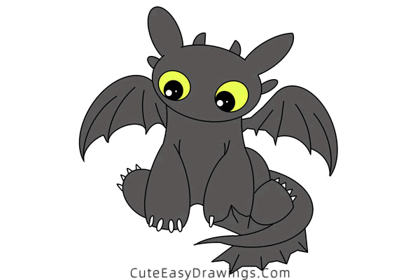 how to draw toothless - www.cuteeasydrawings.com