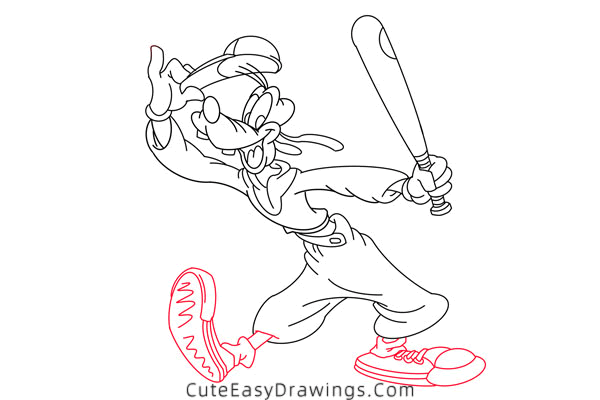 how to draw goofy - www.cuteeasydrawings.com