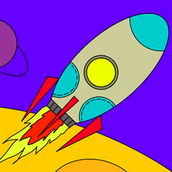 How to Draw a Rocket in Space Step by Step