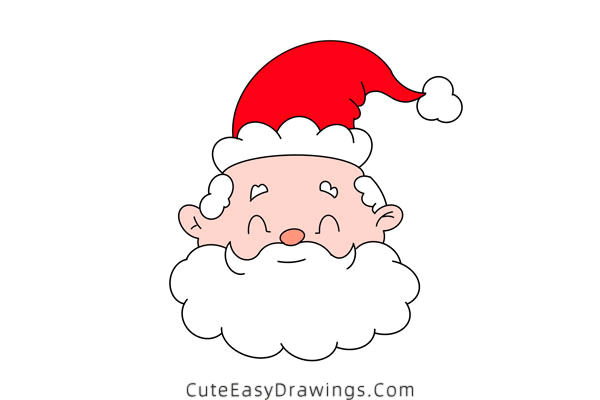 how to draw santa claus face - www.cuteeasydrawings.com
