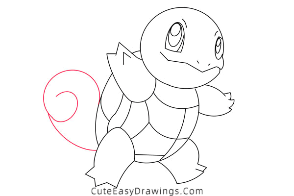 how to draw squirtle from pokemon - www.cuteeasydrawings.com