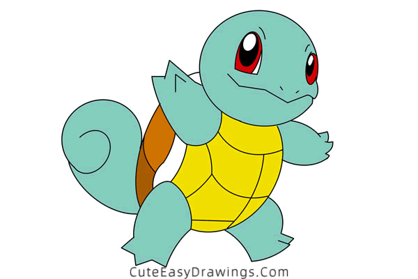 how to draw squirtle from pokemon - www.cuteeasydrawings.com