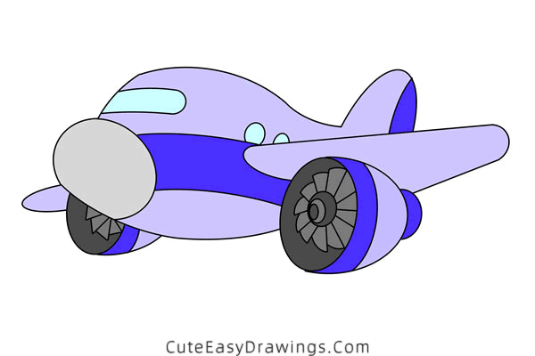 how to draw a plane - www.cuteeasydrawings.com