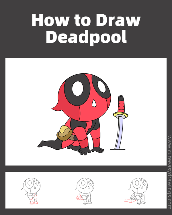 how to draw deadpool - www.cuteeasydrawings.com