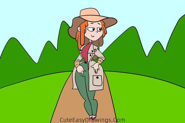 how to draw a traveler - www.cuteeasydrawings.com