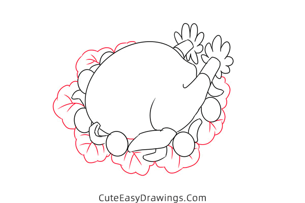 how to draw a turkey on a plate - www.cuteeasydrawings.com