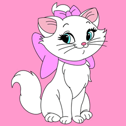 How to Draw Marie from The Aristocats Step by Step
