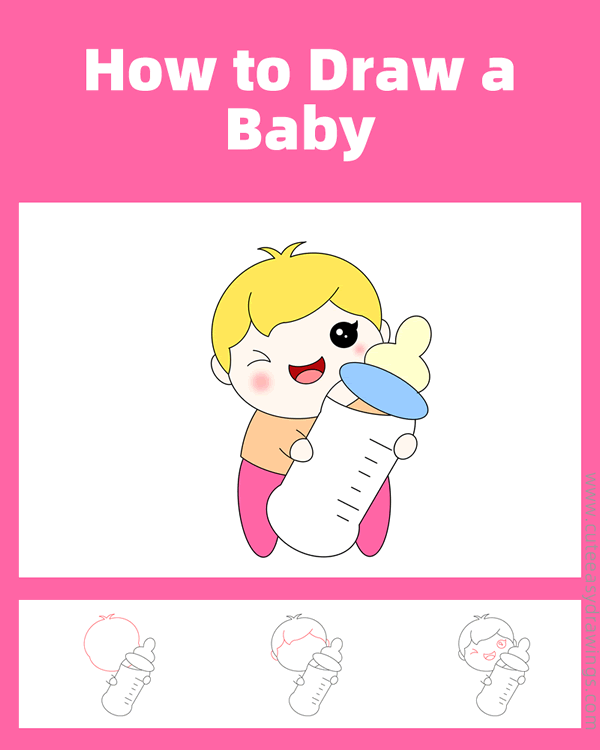how to draw a cute baby - www.cuteeasydrawings.com