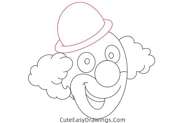 how to draw a clown head - www.cuteeasydrawings.com