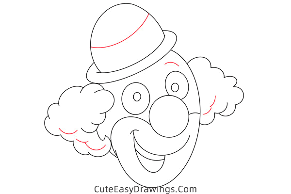 how to draw a clown head - www.cuteeasydrawings.com