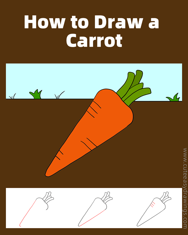how to draw a carrot easy - www.cuteeasydrawings.com