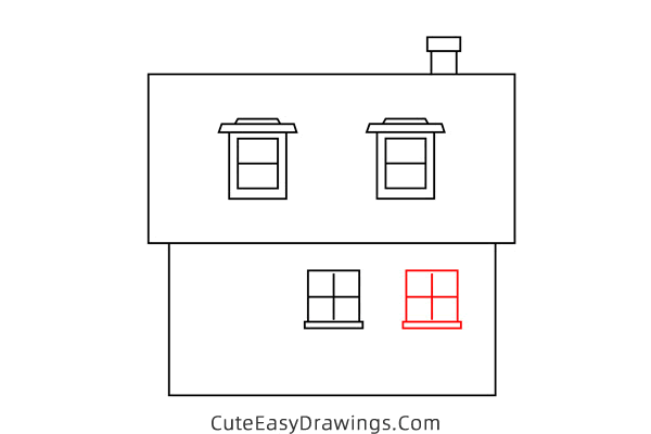 how to draw a small house easy - www.cuteeasydrawings.com