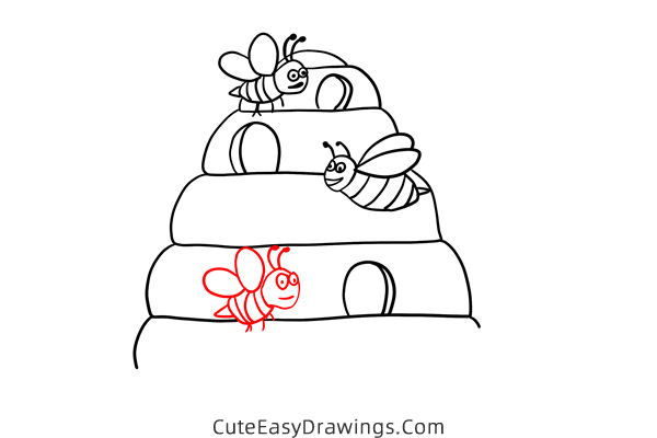 how to draw a beehive - www.cuteeasydrawings.com