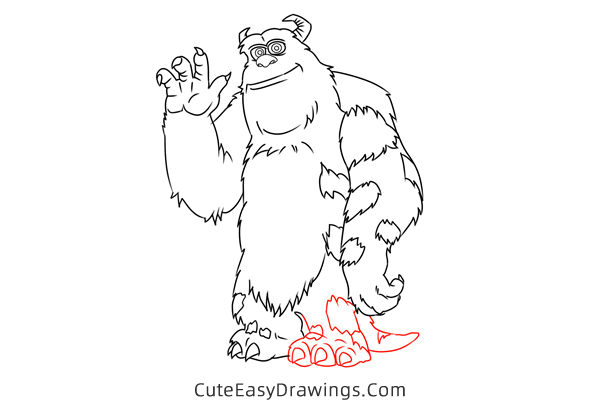 how to draw james p sullivan from monsters inc - www.cuteeasydrawings.com