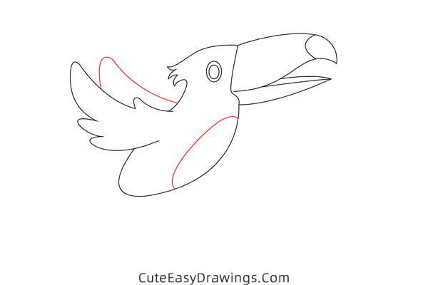 how to draw a toucan - www.cuteeasydrawings.com