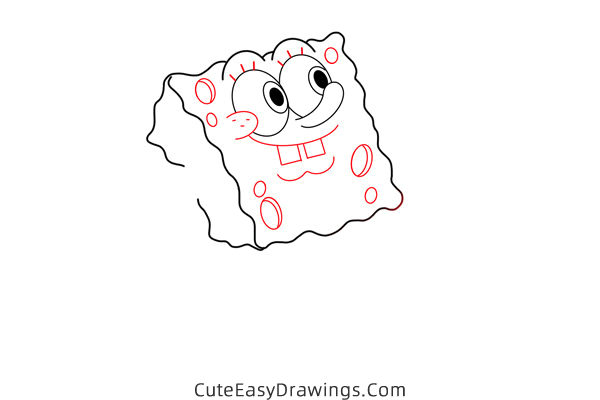 how to draw spongeBob squarePants running - www.cuteeasydrawings.com