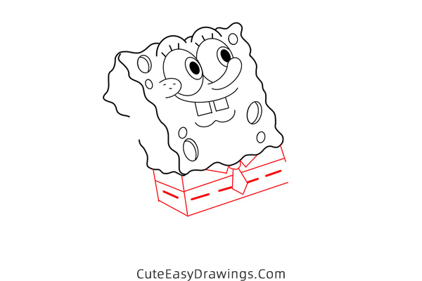 how to draw spongeBob squarePants running - www.cuteeasydrawings.com