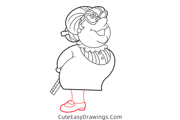 how to draw the teacher from frosty the snowman - www.cuteeasydrawings.com